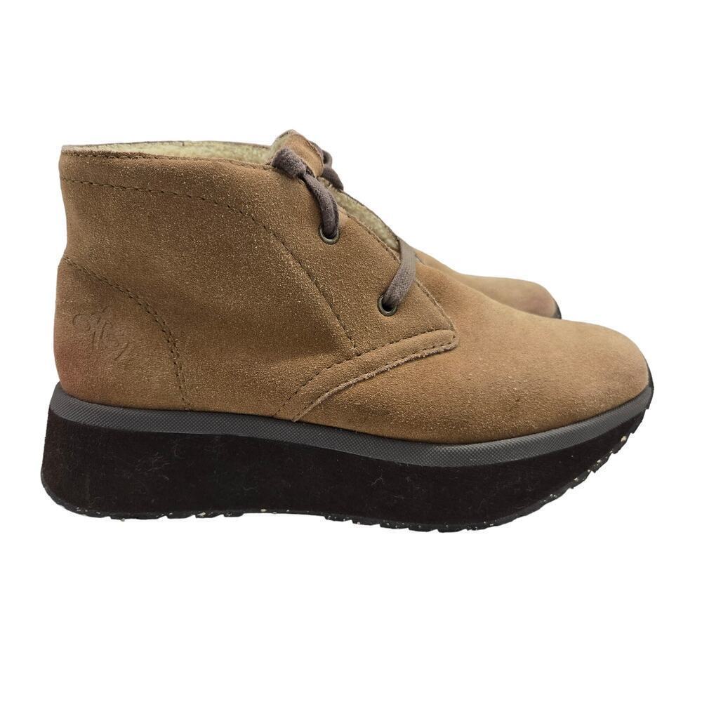 OTBT Wander Otter Womens Brown Suede Lace-Up Platform Ankle Boots Size 9